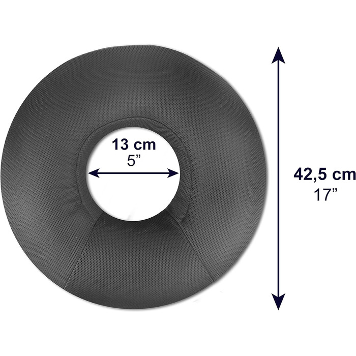 Подушка сидіння Donut Orthopedic (42.5x42.5x9 см), Seat Ring, Ортопедична кільцева подушка, Протипролежнева подушка для інвалідного крісла, Подушка для сидіння від геморою, Кругла подушка для сидіння з пролежнями.