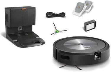 Вакуумний робот iRobot Roomba j7 із підтримкою Wi-Fi і автоматичною вакуумною станцією, картографуванням і двома гумовими щітками для всіх поверхів - Виявлення та уникнення об&39єктів - Навчання та картографування