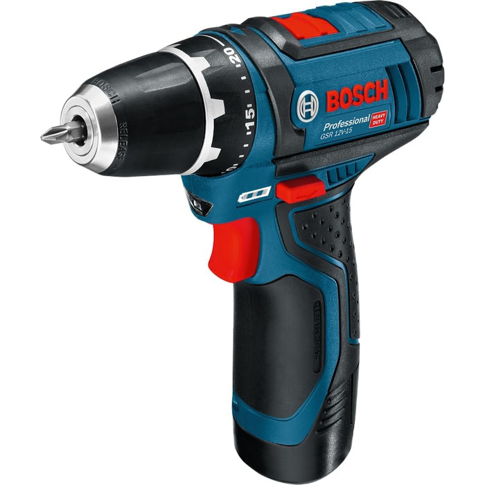 Акумуляторний шуруповерт Bosch Professional 12V, 2 акумулятори 2.0 Агод, зарядний пристрій, набір аксесуарів 39 предметів, сумка