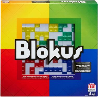 Гра Mattel Games Blokus, настільна гра для сім'ї, стратегічна гра, для 2-4 гравців, кімнатна гра, від 7 років, стандартна упаковка BJV44 одинарна