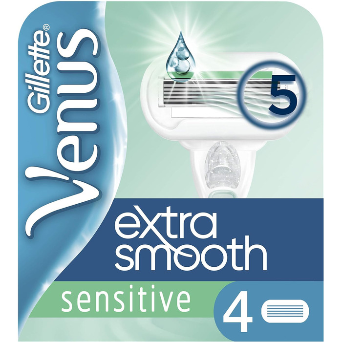 Леза для бритви Gillette Venus Extra Smooth жіночі зі зволожувачами для захисту шкіри, 4 змінних леза