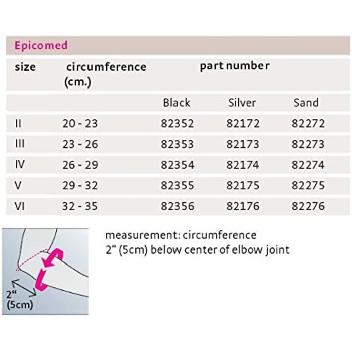 Пов'язка на епікондиліт Epicomed срібло, Gr. III, Пов'язки на лікоть