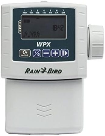 Комп'ютер для поливу RainBird, тип блоку управління WPX2 - 2 станції, живлення від батареї 9 В, сірий, 14 x 8,5 x 11,5 см, F48312 WPX2 2-станції