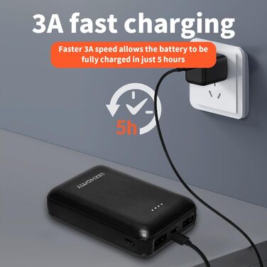 Power bank для жилета та куртки з підігрівом 10000mAh, USB-C, micro USB, 2 вихідні порти USB, сумісний з одягом на 5V