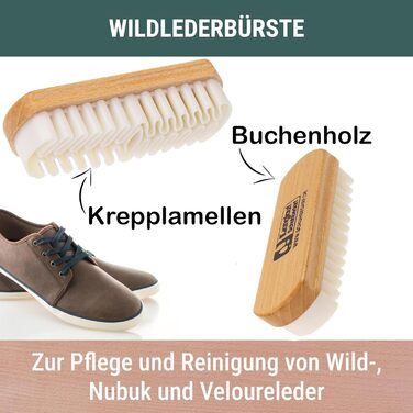 Набір для чищення взуття з кінського волосу 8 шт. - Дуже великі щітки для полірування кінського волосу - Щітки для взуття з гладкої шкіри та замші - Набір щіток для взуття для шкіряного взуття та кросівок - Зроблено в Німеччині