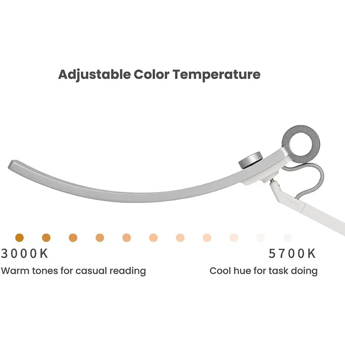 Настільна світлодіодна лампа BenQ WiT e-Reading, настільна лампа з регулюванням яскравості, 13 кольорів і 23 рівня яскравості, ультраширока лампа, призначена для монітора - сріблястий