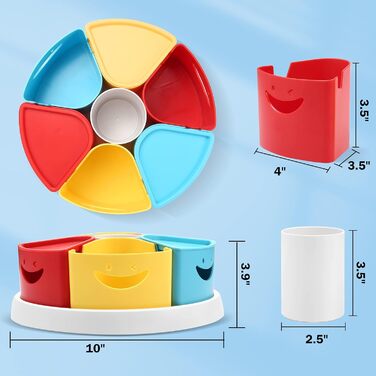 Зберігання та органайзер для художнього приладдя MeCids - Обертовий на 360 тримач для ручок та органайзер для олівців/маркерів для столу, офісу, класу (різнокольоровий)