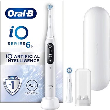 Електрична зубна щітка/електрична зубна щітка Oral-B iO Series 6 Plus Edition, ПЛЮС 3 щітки для електричних зубних щіток, магнітний чохол, 5 режимів чищення, упаковка, що підлягає переробці, (сірий)