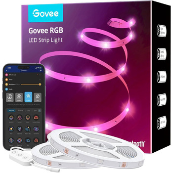 Світлодіодна стрічка Govee Bluetooth RGB світлодіодна стрічка з керуванням програмою, зміна кольору, синхронізація музики, 64 сюжетний режим, струнні світильники для спальні, вітальні, дому, бару, вечірки, вечірки (40M)