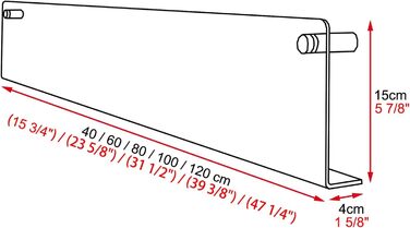 Прозорий акриловий настінний тримач для журналів, стійка для брошур для готелів та офісів / стійка для журналів, підвісні книжкові полиці для журналів-органайзерів (40 см), один колір 40 см (15 3/4')