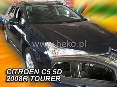 Вітровий дефлектор Heko Towequipe HEKO-12244 для Citroen C5 з 2008 року 5-дверний універсал, спереду і ззаду, 4-х секційний, прозорий