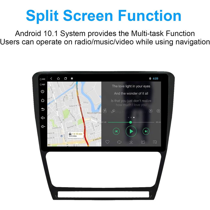 Для Skoda Octavia 2009-2013 Автомобільна стереосистема Головний пристрій 10-дюймовий сенсорний екран GPS навігація Bluetooth WiFi Mirror Link USB AM FM RDS Радіо DSP плеєр 2G RAM32G ROM, 10