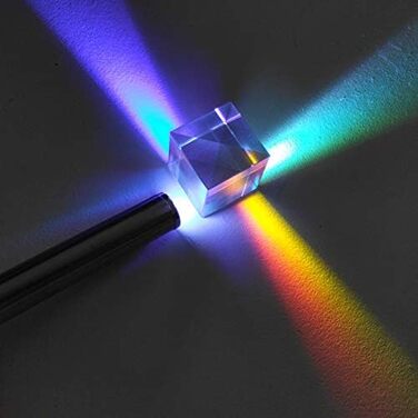 Оптична скляна призма 2 см X-Cube Prism RGB Дисперсійна призма для фізики та декору з коробкою для зберігання