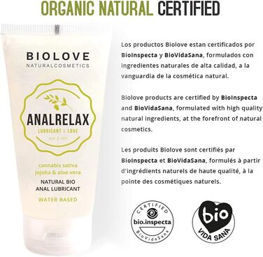 Анальний лубрикант на водній основі Biolove Anal Relax з жожоба, канабісом і алое вера (100 мл)