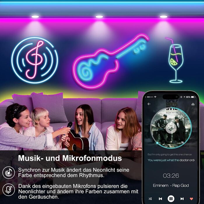 Метрова неонова світлодіодна стрічка, керування APP за допомогою пульта дистанційного керування, водонепроникна гнучка стрічка IP65, мотузкова лампа 24 В RGB, кілька режимів, застосовні до спальні, кімнати та зовнішнього оздоблення, 10-