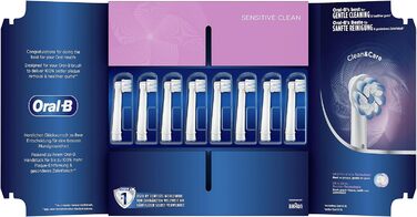 Щітки для електричної зубної щітки Oral-B Sensitive Clean, 8 шт. , дбайливе чищення зубів, ультратонка щетина, насадка-щітка для зубних щіток Oral-B, упаковка, сумісна з поштовою скринькою 8 шт. (1 упаковка) Одинарна