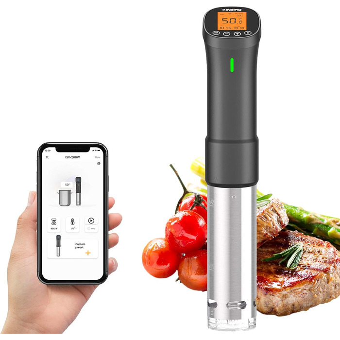 Вт, ISV-200W Sous Vide Cooker App Control, циркуляція 360, температура 0C-90C, 1000