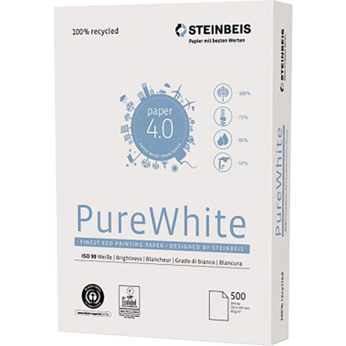 Копіювальний папір Steinbeis Pure White DIN A3 80 г/м білий 500 аркушів