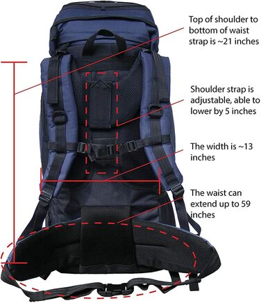 Рюкзак для кемпінгу HBAG Discovery 80L 5400ci Inner Frame, темно-синій