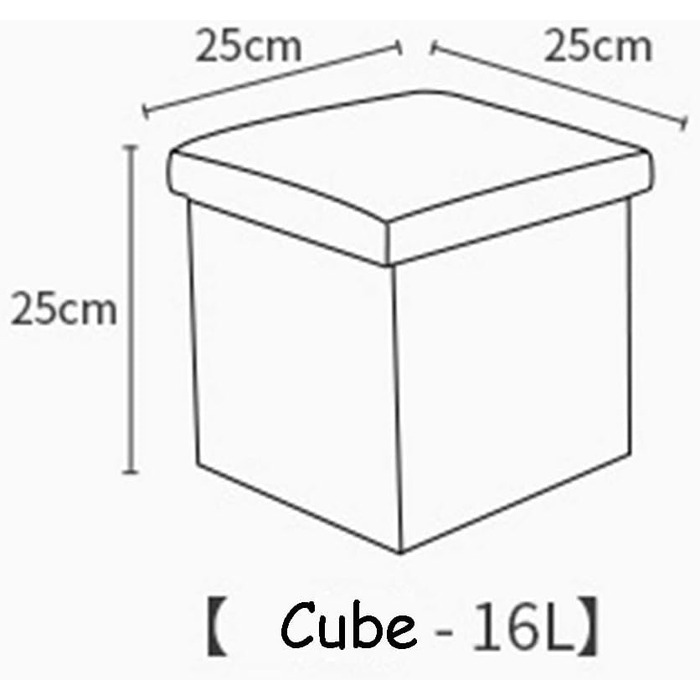 Сидіння для зберігання Табурет для ніг Складаний табурет з кубічною коробкою для зберігання Кубічна коробка Тримач для іграшок з кришкою для Space Sparnis, 25x25x25см X (колір небесно-блакитний) Небесно-блакитний