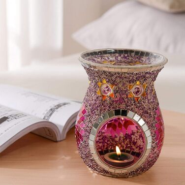 Тримач для чайної лампи haohaiyo Aroma Lamp, керамічна ароматична лампа Ароматична лампа, вітражна ароматерапевтична лампа в турецькому стилі кав'ярня бар головний стіл прикраса