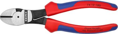 Діагональні кусачки Knipex Kraft чорні атраментовані, з багатокомпонентними ручками 180 мм 74 12 180