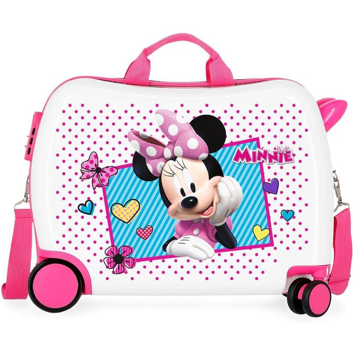 Дитяча валіза Disney Enjoy Minnie Icon рожева 50x38x20 см з твердою оболонкою ABS комбінований замок 34L 2.3 кг 4 колеса ручна поклажа різноспрямована Minnie