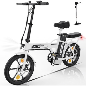 Електричний складний велосипед HITWAY e-bike 250W 8.4Ah 36V білий