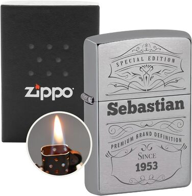 Запальничка Zippo з гравіюванням - іменна запальничка Zippo з гравіюванням - чоловічі подарунки на Різдво - подарунок татові - подарунок татові / іменні подарунки татові / подарунок братові на Різдво