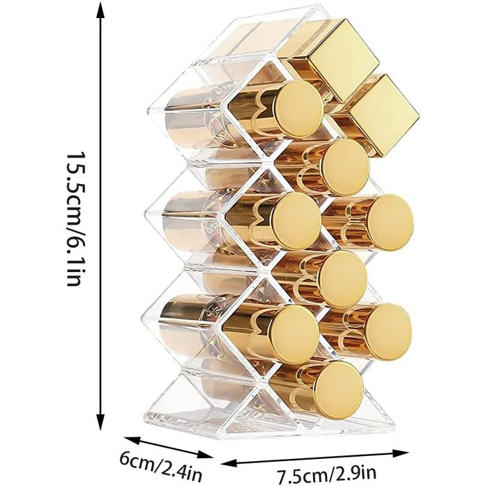 И Органайзер для губної помади Акрил, Дисплей для зберігання губної помади, Вертикальний тримач для губної помади, Губні помади, туш, Олівці для тіней для повік, 2 шт.