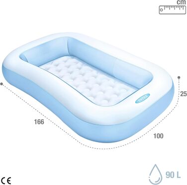 Прямокутний басейн Intex - Дитячий надземний басейн - Дитячий басейн - 166 x 100 см x 25 см - Для 2 років