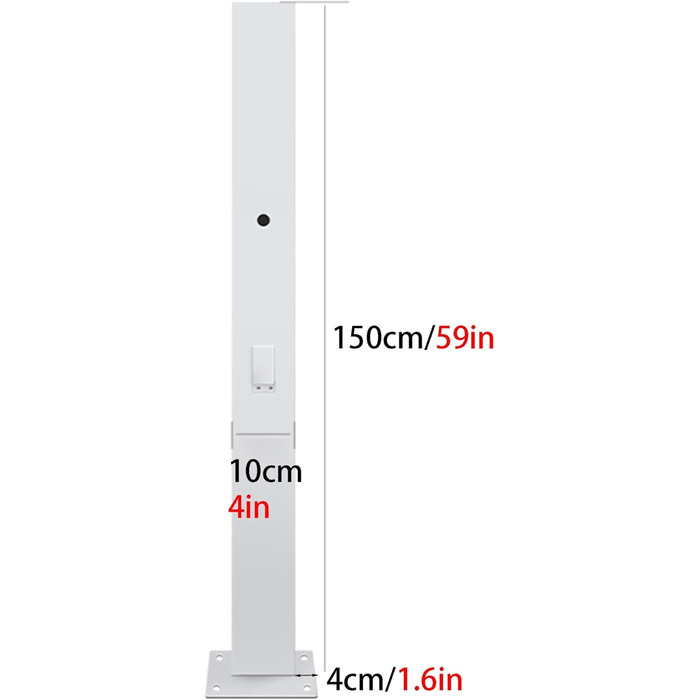 Стандартний тримач кабелю для зарядної станції для електромобіля висотою 150 см, стек для електромобіля на вулиці, опорний стрижень для зарядної станції для електромобіля (чорний, стиль 1)