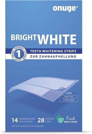 Смужки для відбілювання зубів Onuge Bright White - без перекису - також для чутливих зубів 28 смужок - 14 днів 28 шт. (1 упаковка)