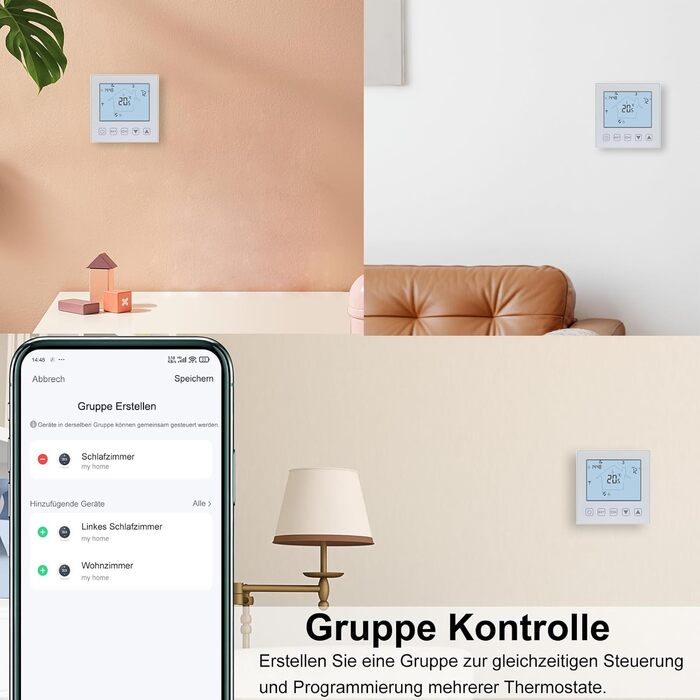 Термостат для теплої підлоги WiFi Water Heating Hot Water 3A, сумісний з Alexa, Tuya Smart Life APP, інтелектуальний термостат для водяної теплої підлоги Кімнатний термостат білий