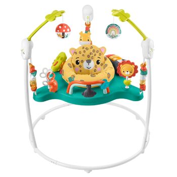 Грати весело Rainforest Jumperoo, з підсвічуванням і музикою, регулюється по висоті, дитяча іграшка від народження (леопард), 91 -