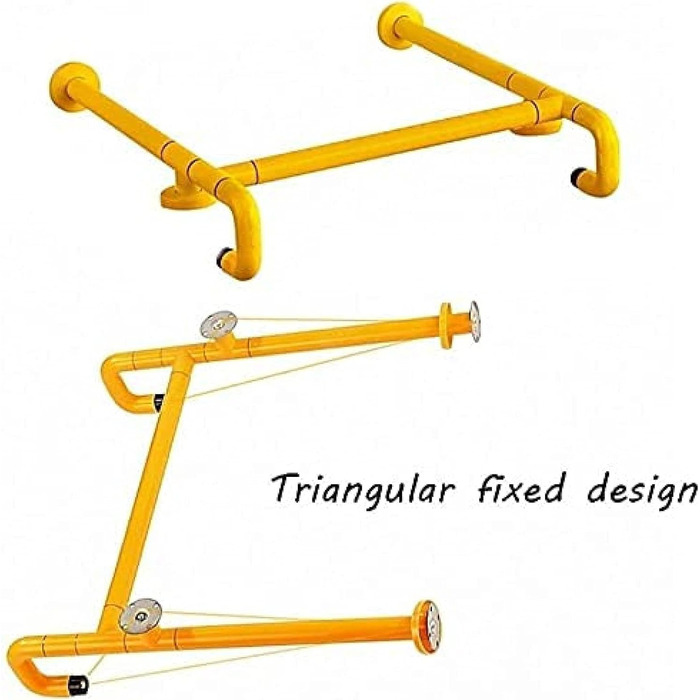 Поручень раковини PaRfco, бар'єр безпеки для людей з обмеженими можливостями з нержавіючої сталі, опора для підтримки стоячих поручнів/жовтий/68 см 68 см жовтий