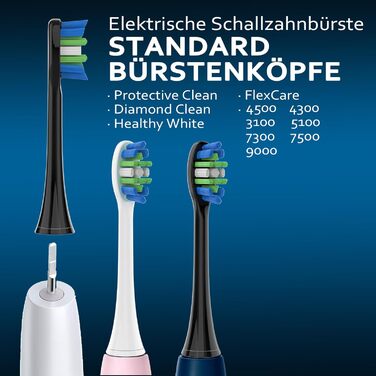 Змінні щітки AYAITEE, сумісні з електричною зубною щіткою Philips Sonicare, щітки підходять для ProtectiveClean 4500 4300 5100, DiamondClean 9000, 3100, C3, W2, стандартні насадки для щітки 55, 10 шт.