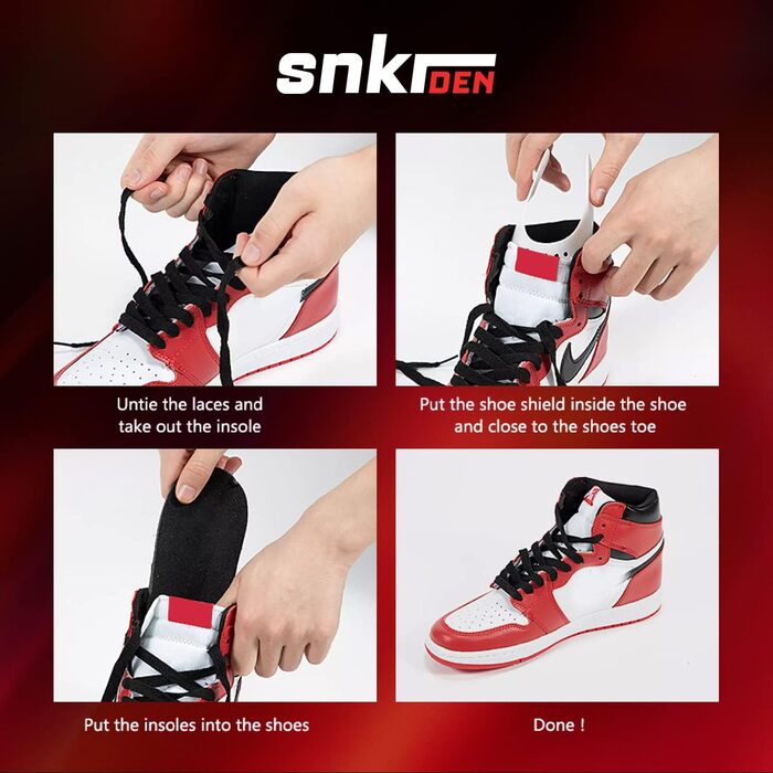 Протектор для кросівок SNKR DEN - захист від зминання для всього взуття - розмір S/жінки 36-40, 2 пари, чорний і білий, маленький 3-6.5