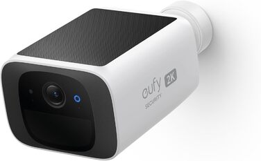 Камера зовнішнього спостереження eufy Security S220 SoloCam, роздільна здатність 2K, безперервне живлення від сонячних батарей, 2,4 ГГц WLAN, без передплати, без щомісячних витрат (відремонтовано)