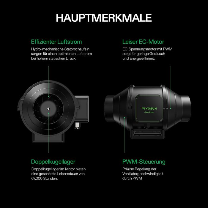 Канальний вентилятор VIVOSUN 100 мм AeroZesh S4, тихий вентиляційний вентилятор 352 м/год з електродвигуном і контролем вологості температури GrowHub E42A, контролер WiFi для підігріву-охолодження-підсилювача, намети для вирощування