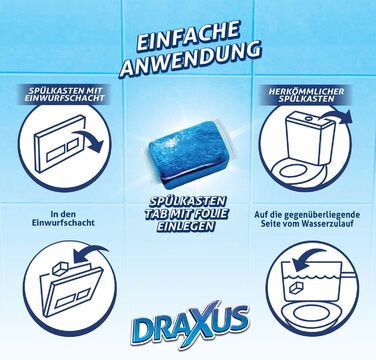 Вкладки бачка DRAXUS 30x, кубики для води для зливного бачка в пакеті для зберігання, вкладки для унітазу забарвлюють воду в синій колір, забезпечують свіжість і чистоту