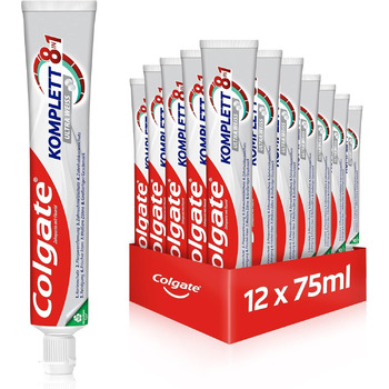 Зубна паста Colgate Complete Ultra White 12x75 мл - дбайливо видаляє плями для природного відбілювання зубів - повний всебічний захист для здорових зубів