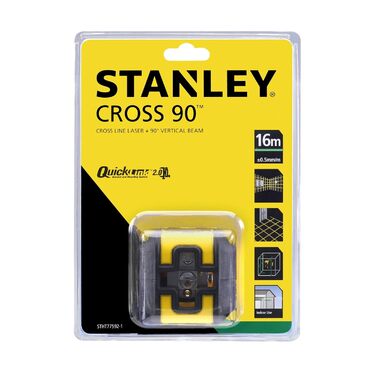 Лазер Stanley Cross90 green STHT77592-1 (зелений діод, горизонтальна та вертикальна лінія плюс вертикальна лінія 90, самовирівнювання, клас лазера 2, IP50, вкл. настінний кронштейн та сумку для перенесення) Чорний/жовтий Односпальне ліжко з зеленим лазерн