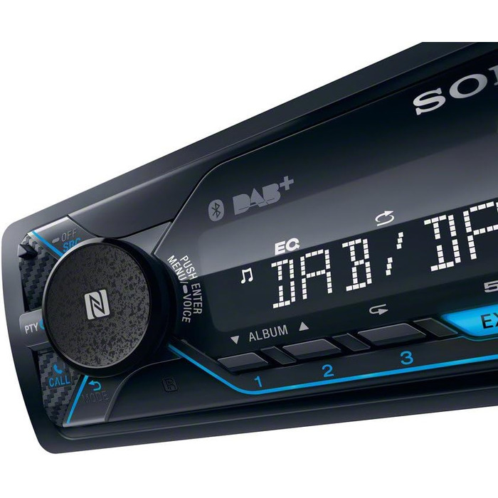 Автомагнітола Sony DSX-A510 DAB Подвійне з'єднання Bluetooth, NFC, USB та AUX Синє освітлення Дзвінки в режимі вільні руки та потокове передавання