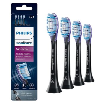 Змінні щітки Philips Sonicare для преміального догляду за яснами HX9054/95 з технологією BrushSync, чорний, 4 упаковки по 4 шт. и, чорний