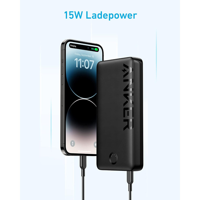 Powerbank Anker на 20 000 мАг з портом USB-C вхід і вихід, 15 Вт