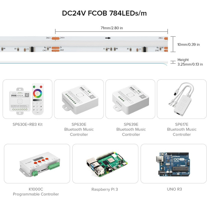 Гнучка світлодіодна стрічка COB високої щільності WS2814 IC RGBW світлодіодна стрічка 1M 784LEDs/m 21 Вт/М DC24V IP30 Карбування кольору Прикраса своїми руками (не контролер вмісту та блок живлення) Fcobrgbnw 24 В 1 М 784 світлодіодів/м, 4000K)