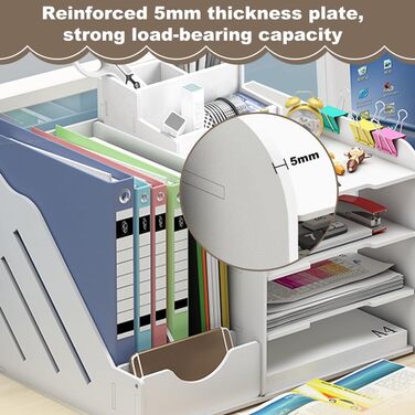 Лоток для документів SLTAXAR A4 Відсіки для зберігання білих листів Настільний органайзер з ПВХ Лоток для зберігання файлів Тримач документів Полиці для зберігання папок Штабельовані для офісу Домашня школа Офіс