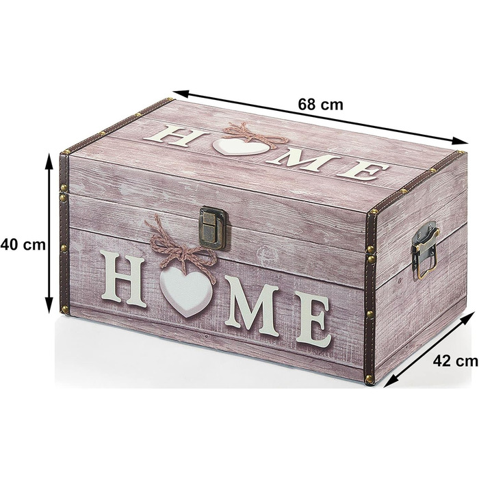 Ящик для зберігання Kobolo Chest - Home - з дерева та штучної шкіри 68x42x40 см