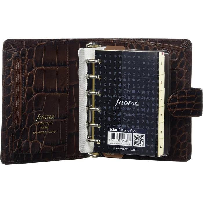 Органайзер Filofax 26014 Croc Pocket Classic, каштан